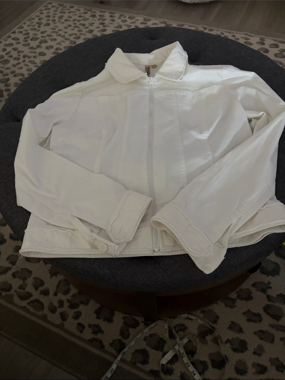 Women’s White Jean Jacket - Zip Front